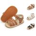 Sonsage Infant Baby Girls Boys Summer Sandals Newborn Bowknot Crib Sandal Outdoor Beach Toddler Pu Leather Soft Rubber Sole Dress Flats First Walker Shoes 3-6 Months B01 Brown