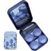 Travel Contact Lens Case - Portable Holder Kit in Blue Pink & Purple with Solution Bottles & Tweezers - Buy Online on GoSupps.com