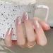 Zahrvia 30 Pieces Cat Eye UV Press On Nails - Moonlight White Coffin Shape Gel Stick-On Nails with Glue for Women - Buy Online on GoSupps.com