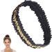 Hairband Elastic Stretch | Hair Bands Fashion | Sequin Headband Elastic | Women's Headbands - Stylish for Teens Girls and Women - Hair Accessories for Volleyball Basketball and Sports Teams Black Gold - Buy Online on GoSupps.com