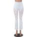 Women's Lace Embroidery Bell Bottom Cropped Pants - White XX-Large - Buy Online on GoSupps.com