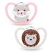 Nuk Space Baby Schnuller |0-6 months |Pacifier with extra ventilation |BPA-free silicone |Cat & hedgehog |2 pieces of 0-6 months cat and hedgehog
