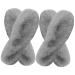 Mobestech 4 Pairs Women Inner Soles Fluffy Slipper Soles for Crochet Paper Straws Holiday Shoe Inserts Slippers Shoes Insoles Women's Shoes Faux Rabbit Fur Keep Warm Men and Women Grey 28x10cm