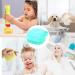 2-in-1 Exfoliating Silicone Body Scrubber and Shampoo Brush with Soap Dispenser - Scalp Massager for Women, Men, Children - Long-Lasting Lather - Blue - Buy Online on GoSupps.com