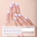 Semi Cured Gel Nails Strips - 20 Stickers Nail Wraps Soft Self - Solid Purple Full Wraps Nail Polish Stickers French Style (French Simple Style) Gradient Violet - Buy Online on GoSupps.com