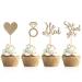 Donoter 48 Pcs Light Gold He Asked She Said Yes Cupcake Toppers Diamond Ring Heart Cake Picks for Wedding Engagement Party Cake Decorations