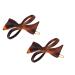 Parcelona French Bow Tortoise Shell Brown Matte Finish Small 2.5  Celluloid Acetate Set of 2 Side Slide In Hair Clip Barrette with Tige Boule Clasp for Girls and Women  Made in France