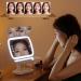 KINGMAS Lighted Makeup Mirror with Sunset Lamp | 3-in-1 Magnification | Touch Control & Rechargeable | Portable LED Vanity Mirror for Women - Buy Online on GoSupps.com