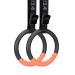 Teamaze Gymnastic Rings with 15 FT Adjustable Straps Non-Slip Gymnastics Rings Pull Up Workout Rings for Home Gym Exercise, Training Orange