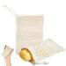 Filet Savon x 2 en Coton Bio Sac de Savon en Fibre Naturelle et Cordon de Serrage pour Massageet Exfoliation
