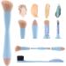 UXELY 4 in 1 Portable Makeup Brush Set - Double Head Travel Brush for Foundation Concealer Eyebrow Eyeshadow & More (Blue) - Perfect for International Shipping - Buy Online on GoSupps.com