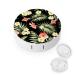 Hawaiian Flower Hibiscus Round Case For Contact Lens Kit Storage Box with Mirror Printed