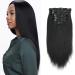 ABH AMAZINGBEAUTY HAIR Real Remy Thick Yaki Straight Clip Ins Black Hair Extensions for African American Relaxed Hair 7 Pieces 120 Gram Per Set, 16 Inch 16 Inch #1 (Yaki Straight)