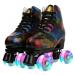 Unisex Roller Skates Double Row Four Wheels High-top Roller Skates Lightning Pattern for Beginners Womens Mens Boys and Girls black with flash wheel 43