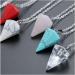 Crystal Decoration Fashion Natural Reiki Pendant Crystal Amulet Gemstone Hexagon Pyramid Necklace Charm Gift Jewelry Stone (Color : 7) - Buy Online on GoSupps.com