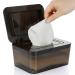 Whiidoom Baby Wipes Dispenser, Wipes Holder Dustproof Wipes Container Case Keep Wipes Fresh and Moist (Dark Brown) Black