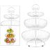 Fruit Basket Bowl 3 Layers Wire Basket Stand Kitchen Countertop Organizer Fruit Vegetable Bowl Fruit Basket Fruit Bowls (Color : White)