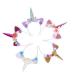 Vanteriam 5PCS Glitter Unicorn Horn Headband  Flower Ears Unicorn Headbands for Girls  Birthday Unicorn Party Supplies  Cosplay Costume