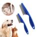 Pet Flea Cleaner Comb 2pcs Grooming Brush Magic Fine Pet Comb Stainless Steel Massage Comb Kit for Small Dogs and Cats (blue)