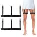 Men's shirt holder adjustable braces elastic shirts flexible shirt bracket fiery for men with non -slip locking clamps black (1 pair)