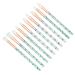 Housoutil 10pcs Green Supplies Hair Handle Beauty Eye Plastic Care Eyeshadow Cosmetic Makeup