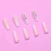 Artquee 24pcs French Nude White Ballerina Crystal Long Glossy Coffin Fake Nails - Z04 - Buy Online on GoSupps.com