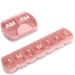2 Pack (Weekly & Daily) 2 Times a Day (AM/PM) + 7-Day Pill Organizer Vitamin Planner Large Capacity Pill Box Set Travel Pill Case for Medication/Vitamins/Fish Oils/Supplements Pink