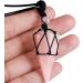 Kyeygwo Hexagonal Cereal Pendant Necklace | Adjustable Leather Rope | Pink Quartz Healing Reiki Pendulum Jewelry - Buy Online on GoSupps.com