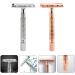PACKOVE Manual Razor Set - 2PCS Double Safety Metal Shaver for Body & Back Hair - Rose Gold & Silver - Buy Online on GoSupps.com