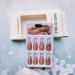 Brown Press on Nails - Medium Almond Shape | WLGDLH Black Glitter Texture | 24 Pcs Full Cover Acrylic Nail Kit for Women & Men - Buy Online on GoSupps.com