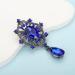 Shop Something Blue Crystal Dangle Drop Black Brooch Pin for Women & Men - Elegant Dress Suit Jewelry - Buy Online on GoSupps.com