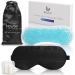 100% Pure Mulberry Silk Sleep Eye Mask - Light Blocking Sleeping Mask with Adjustable Band - Cooling Gel Pack Insert for Puffiness - Beautiful Gift for Women Moms & Men | NOLAVA Black - Silk