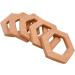 Wendysun 3pcs Cartoon Wood Teether Set | Natural Animal Hexagon Baby Teething Toy - Buy Online on GoSupps.com