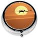 Aircraft Plane Sunset Mini Round Pill Box | 3 Compartment Travel Organizer | Portable Medicine Case for Home & Office - Buy Online on GoSupps.com