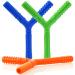 3 Pack Sensory Chew Hollow Teething Tubes Y Style Teether Toys for Babies 3+ Months Baby Kids Boys and Girls Silicone Teether Tubes for Autistic Chewers ADHD Baby Nursing or Special Needs Green Blue Orange