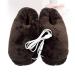 1 pair of USB electrical heating slippers brown warm slippers foot warmers and heating pillows Electric heating shoe USB plush plush foot warmer winter shoes household man heating shoes