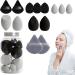 Makeup Puff | Makeup Puff Sponge Set Portable Concealer Sponge Facial Makeup Tools for Blending Foundation Cream Black - Buy Online on GoSupps.com