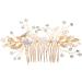 FRCOLOR Pearl Hair Comb Bridal Hair Jewellery Golden Hair Clip Golden Hair Clips Golden Hair Clips Gold Hair Clips Tiara Flowers Hair Accessories Rhinestone Comb Wedding Headpiece Accessories - Buy Online on GoSupps.com