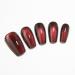 Dark Red Cat Eye Press On Nails - Medium Coffin Fake Nails | KKUUOO Handmade Velvet & Glitter Designs - 24Pcs Full Cover Glossy Stick On Nails for Women & Girls - Buy Online on GoSupps.com
