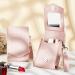 OLYCRAFT Pink Leather Makeup Lipstick Case - Portable Storage with Mirror | Travel Cosmetic Pouch for Women - 2Pcs Mini Bag (4.2x2.5x1.1 Inch - Buy Online on GoSupps.com