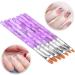 Jinlaili 7PCS Nail Art Brush Set - Purple Nail Tips Builder Brush Set for UV Gel & Acrylic Nails - Nail Design Painting Kit for Home Salon - Buy Online on GoSupps.com