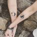 Waterproof Temporary Tattoo Stickers - Set of 12 Compass Grey Watercolor Blue Designs - Buy Online on GoSupps.com