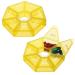2 Pack Portable Travel Pill Box Weekly Pill Organizer Travel Pill Organizer for Vitamins Fish Oils Supplements (Yellow) Blue