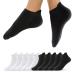 At the same time 10 pairs of sneakers socks men women cotton short sports socks running socks breathable socks anti-sweat 35-38 white*5p+black*5p