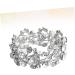 Ultechnovo Women's Rhinestone Wedding Tennis Bracelet - 2-Stone Whitewash Pearl Cuff - Fine Silver Wristband 6.5*3cm - Buy Online on GoSupps.com