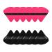 SBTRKT 2/12Pcs Triangle Velvet Powder Puff Make Up Sponges For Face Eyes Contouring Shadow Seal Cosmetic Foundation Makeup Tool (Color : Black and Rose Red)