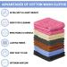 QUBA LINEN 100% Cotton Wash Cloth Set - Pack of 24 | Highly Absorbent and Soft Face Cloths | Fingertip Towels - 12x12 (24 Pack) - Buy Online on GoSupps.com