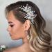 Easedaily Rhinestone Bride Wedding Hair Comb Silver Crystal Bridal Hair Piece Side Comb Pearl Hair Accessories for Women and Girls