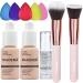 Phoera Foundation and PHOERA Prime PHOERA Makeup Hilareco Full Coverage Foundation Set Foundation Brush Powder Brush 5 Makeup Sponge Flawless 30ml Natural Matte Oil Control (101 Porcelain) 340 g (Pack of 1) 101 Porcelain