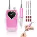 Electric Nail Drill Professional Rechargeable 35000 RPM Nail Drill Cordless Electric Nail File for Acrylic Portable E-File with Battery for Manicure Pedicure Shape Carve Polish (Pink)